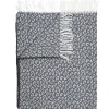 PLAIDS FRANGES EFFET LAINE TACHETE NOIR ET BLANC