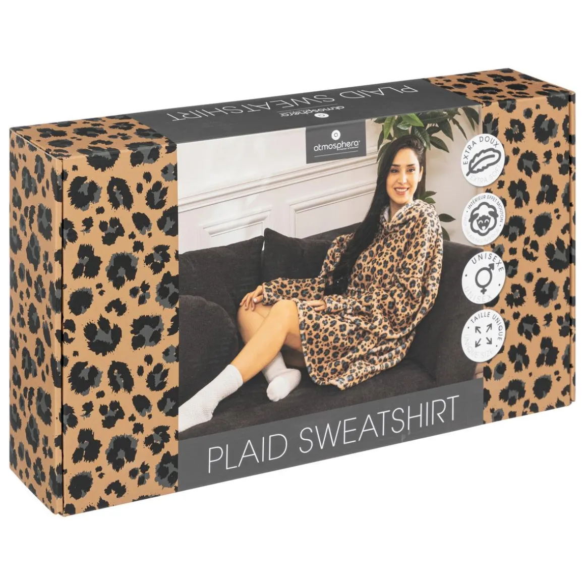 PLAID SWEAT IMPRIME LEOPARD