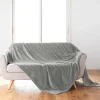 PLAID 180X220CM FLANELLE RELIEF UNIE ARYA GRIS