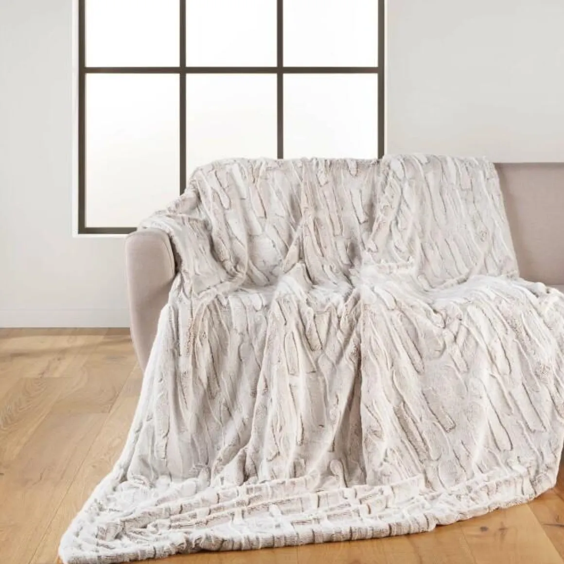 PLAID 125X150CM IMITATION FOURRURE SHERPA LYNX