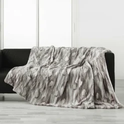 PLAID 125X150CM IMITATION FOURRURE SHERPA CARIBOU
