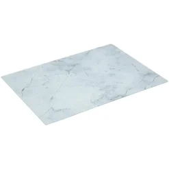 PLANCHE A DECOUPER VERRE 40X30CM MARBRE BLANC