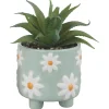 PLANTE ARTIFICIELLE AVEC POT CERAMIQUE VERT 10X10X10CM