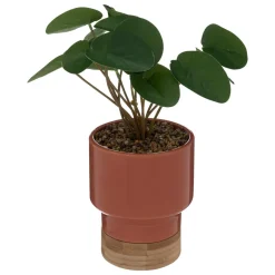 PLANTE POT CERAMIQUE PECHE H.26CM