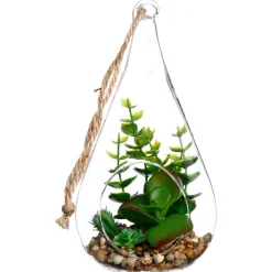 PLANTE POT GOUTTE VERRE H.19.5CM