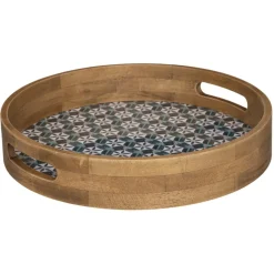 PLATEAU BOIS ALICANTE MULTICOLORE D.34.5X6CM