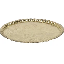 PLATEAU DECORATIF METAL DORE D47.5CM