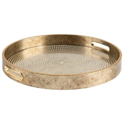 PLATEAU ELYA VERRE RESINE OR D.35.7X4CM