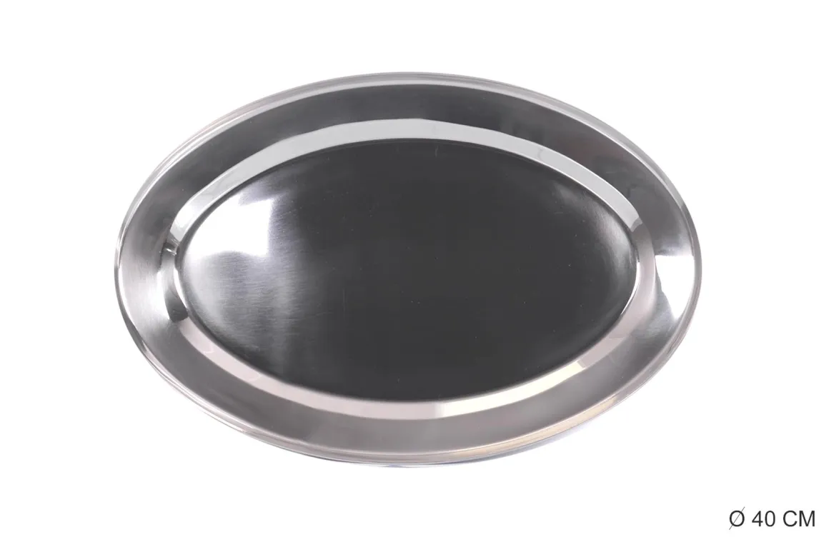 PLATEAU INOX OVALE 40X26CM