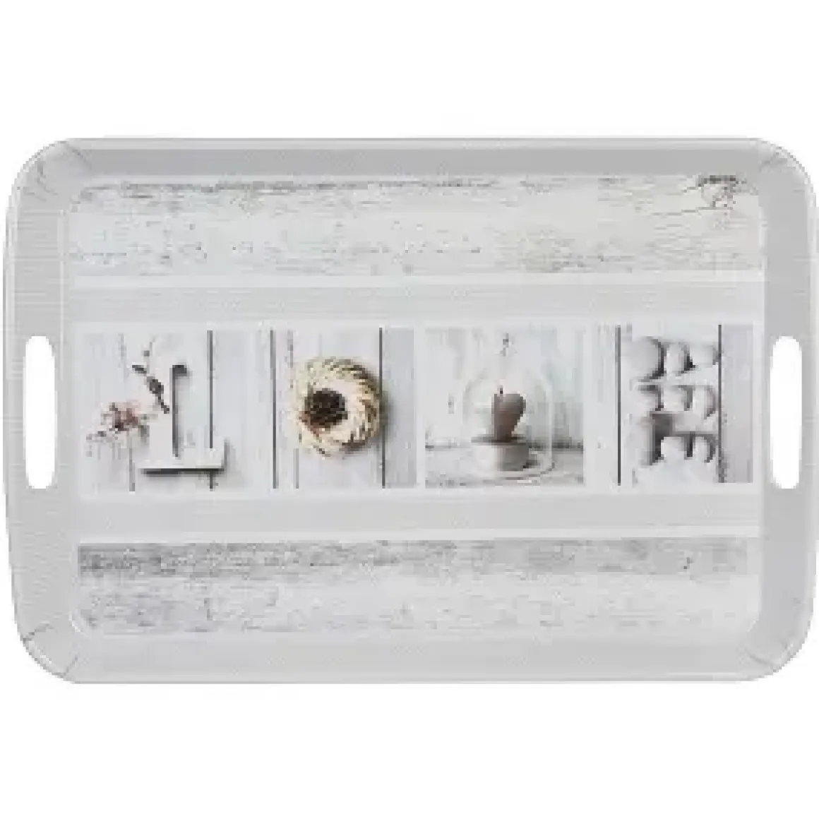 PLATEAU MELAMINE LOVE L 46 CM L 31 CM