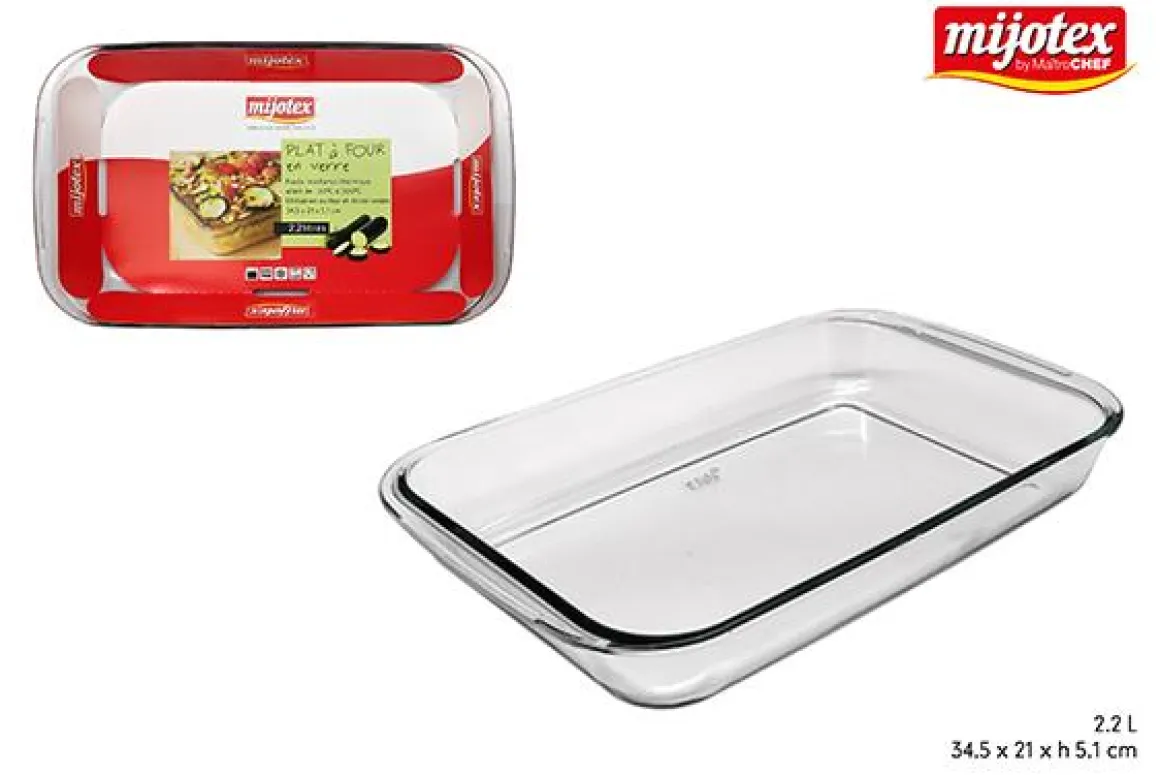 PLAT RECTANGLE VERRE 2.2L