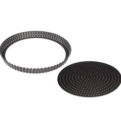 PLAT TARTE FOND AMOVIBLE METAL 28CM