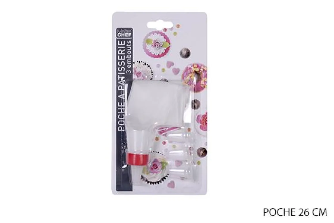 POCHE PATISSERIE 26CM AVEC 3 EMBOUTS