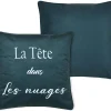 POEME COUSSIN 50X50CM PETROLE