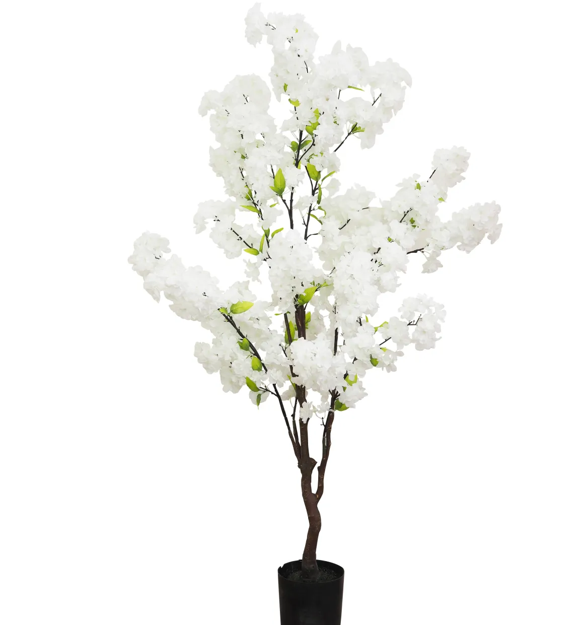 POMMIER POT PLASTIQUE NOIR H.130CM BLANC