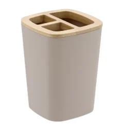 PORTE BROSSE A DENTS RUBBER BAMBOU BEIGE