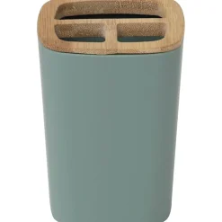 PORTE BROSSE A DENTS RUBBER ET ABS BAMBOU VERT SAUGE
