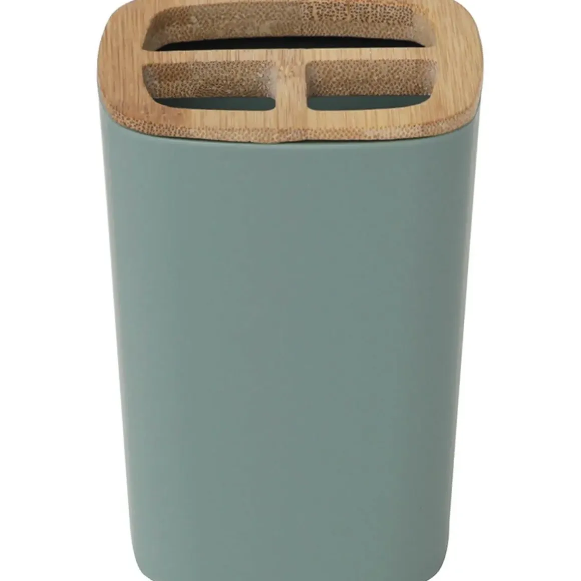 PORTE BROSSE A DENTS RUBBER ET ABS BAMBOU VERT SAUGE