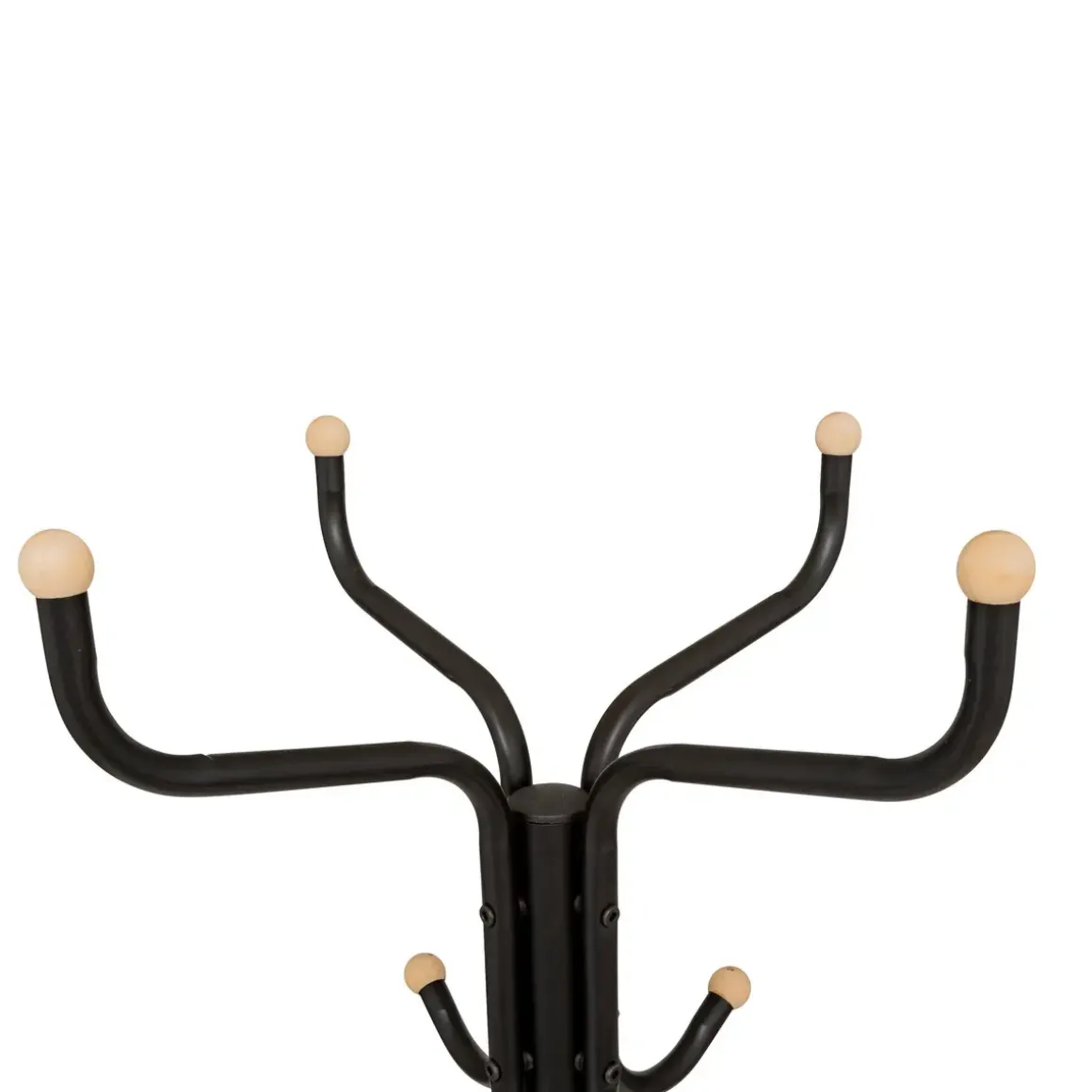 PORTE MANTEAUX 11 TIGES METAL AVEC BOULES BOIS