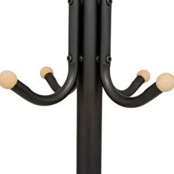PORTE MANTEAUX 11 TIGES METAL AVEC BOULES BOIS