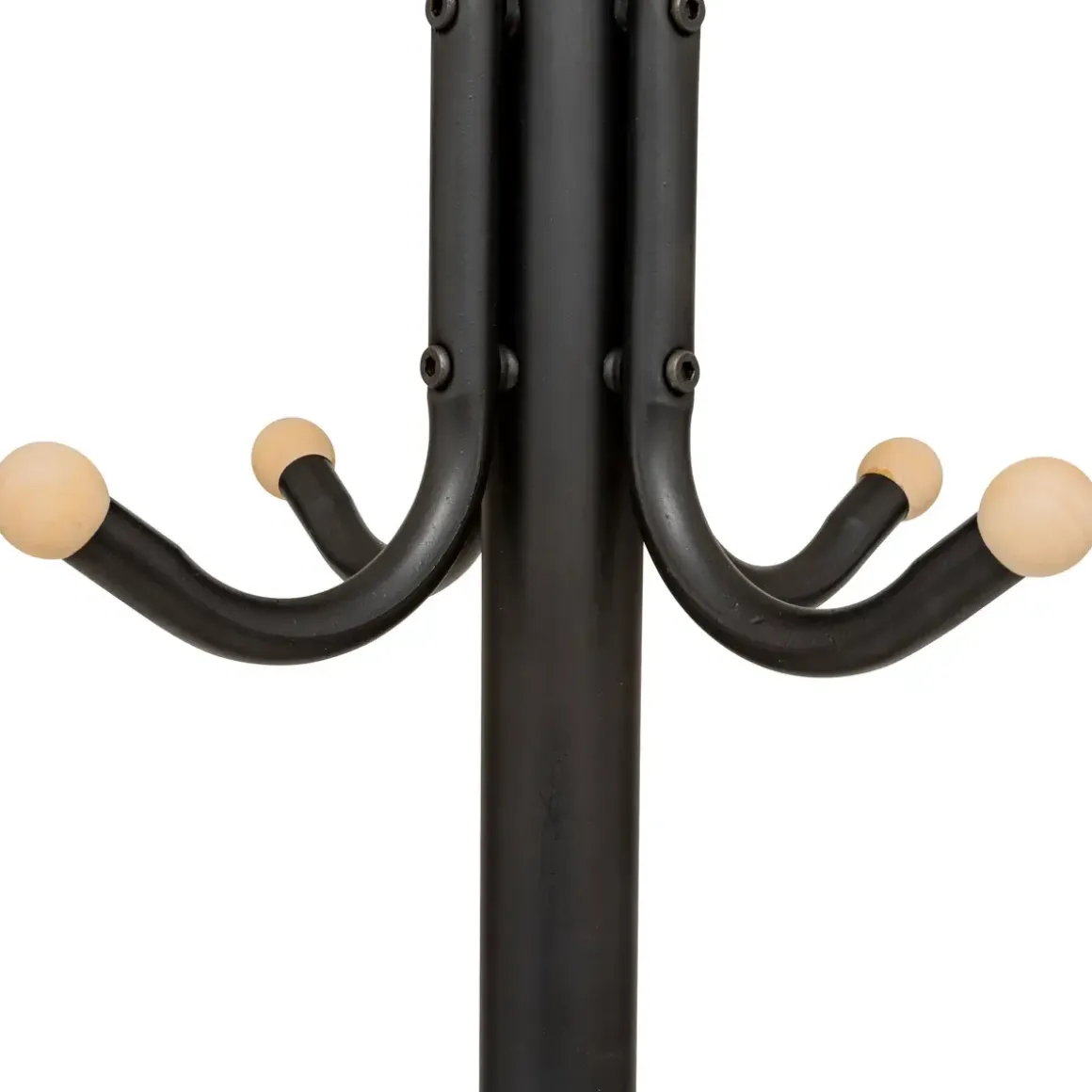 PORTE MANTEAUX 11 TIGES METAL AVEC BOULES BOIS