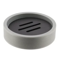 PORTE SAVON BICOLORE GRIS NOIR