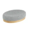 PORTE SAVON OVALE EFFET MAILLE ET BAMBOU GRIS