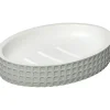 PORTE SAVON POLYRESINE OVAL MOTIF CARRE VERT SAUGE