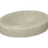PORTE SAVON POLYRESINE OVAL STRIE NATUREL