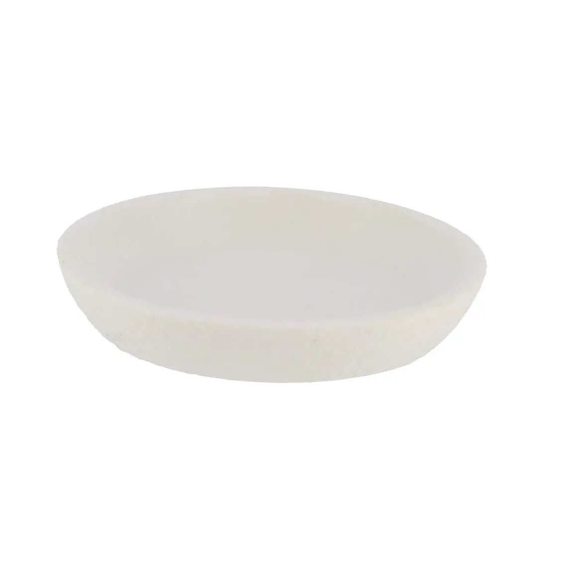 PORTE SAVON POLYRESINE ROND EFFET PIERRE BLANC