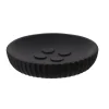 PORTE SAVON POLYRESINE ROND STRIEE NOIR