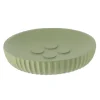 PORTE SAVON POLYRESINE ROND STRIEE KAKI