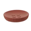 PORTE SAVON POLYRESINE ROND STRIE TERRACOTTA