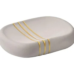 PORTE SAVON STRIE GRES OR GRIS