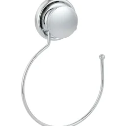 PORTE SERVIETTE ROND METAL SUR VENTOUSES   CHROME