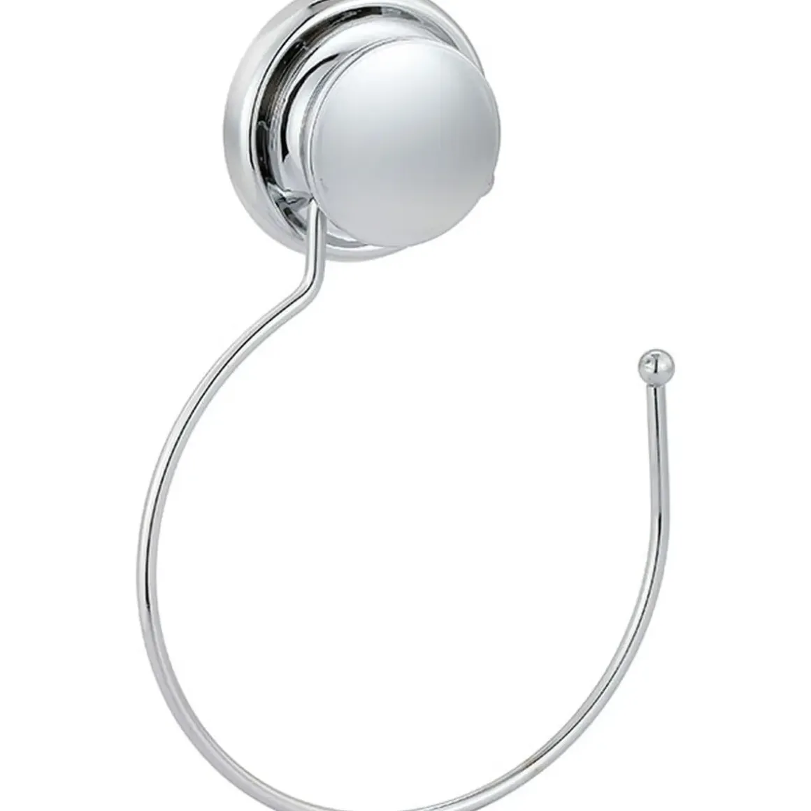 PORTE SERVIETTE ROND METAL SUR VENTOUSES CHROME