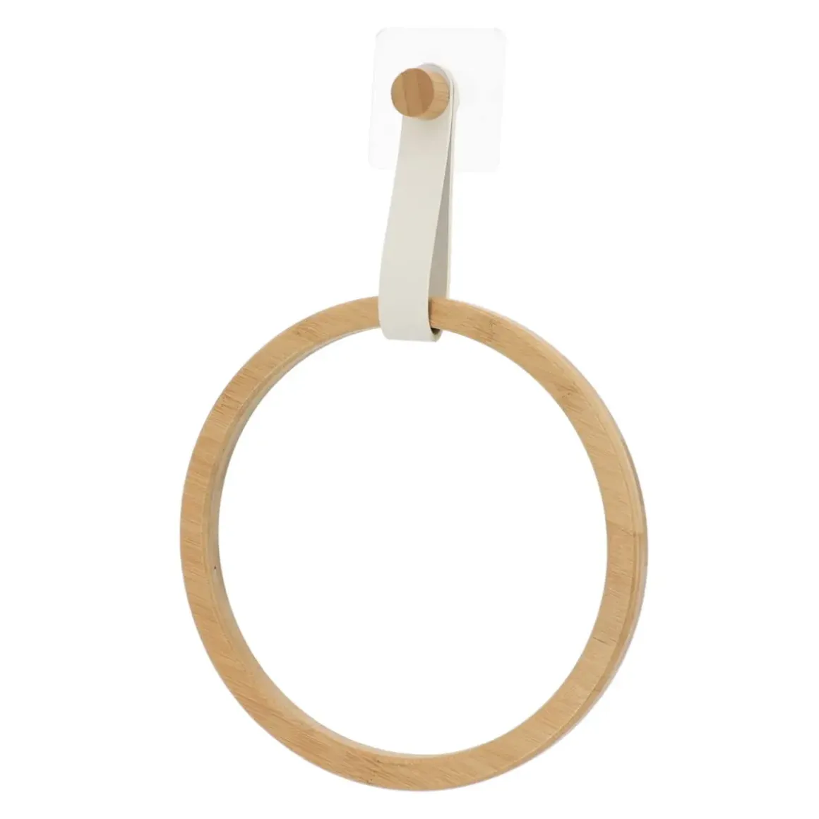 PORTE SERVIETTES ARRONDI AVEC LANIERE BLANC BAMBOU