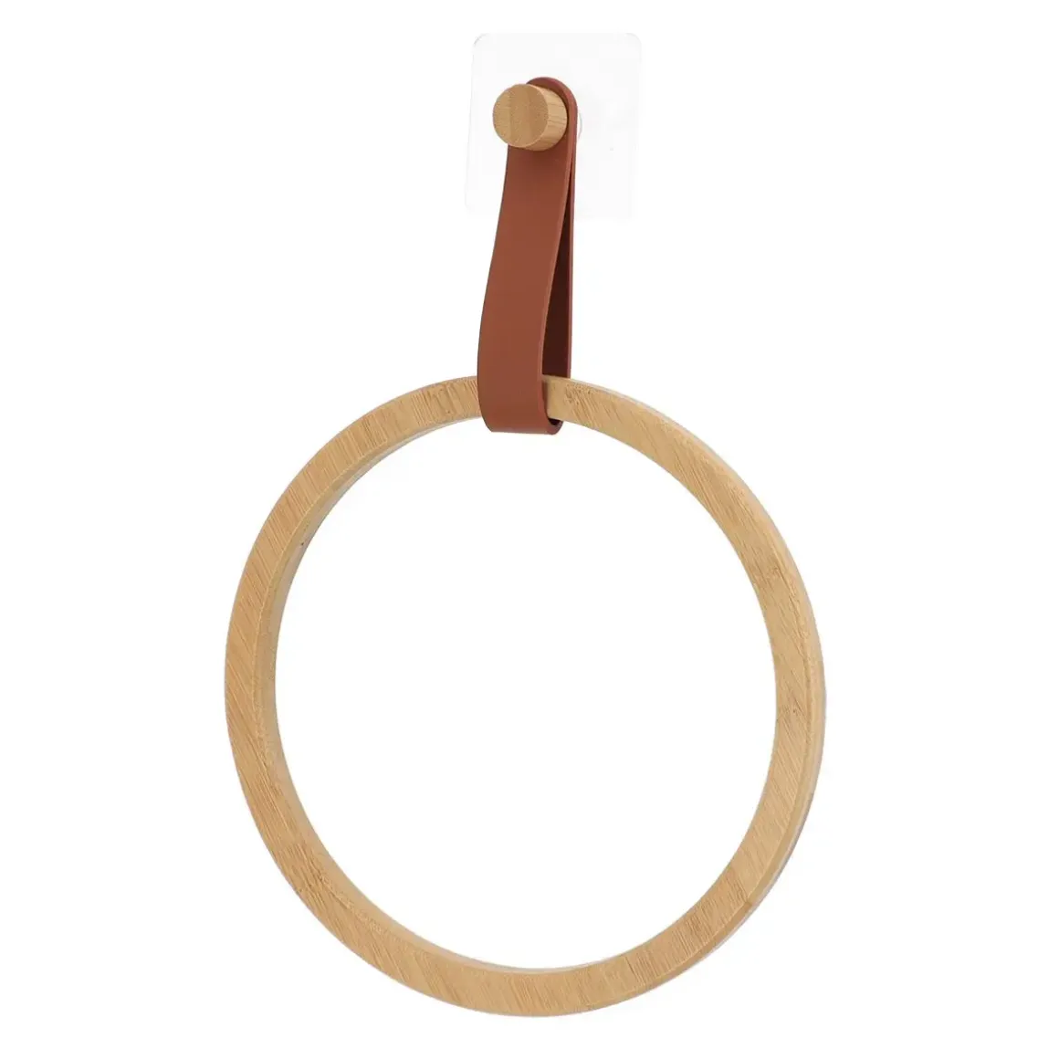 PORTE SERVIETTES ARRONDI AVEC LANIERE CARAMEL BAMBOU