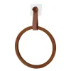 PORTE SERVIETTES BAMBOU ET LANIERE SIMILI CUIR CARAMEL