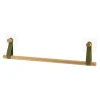 PORTE SERVIETTES 1 BARRE AVEC LANIERES KAKI BAMBOU
