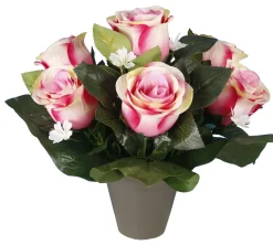 POT BOUTONS DE ROSES 27CM