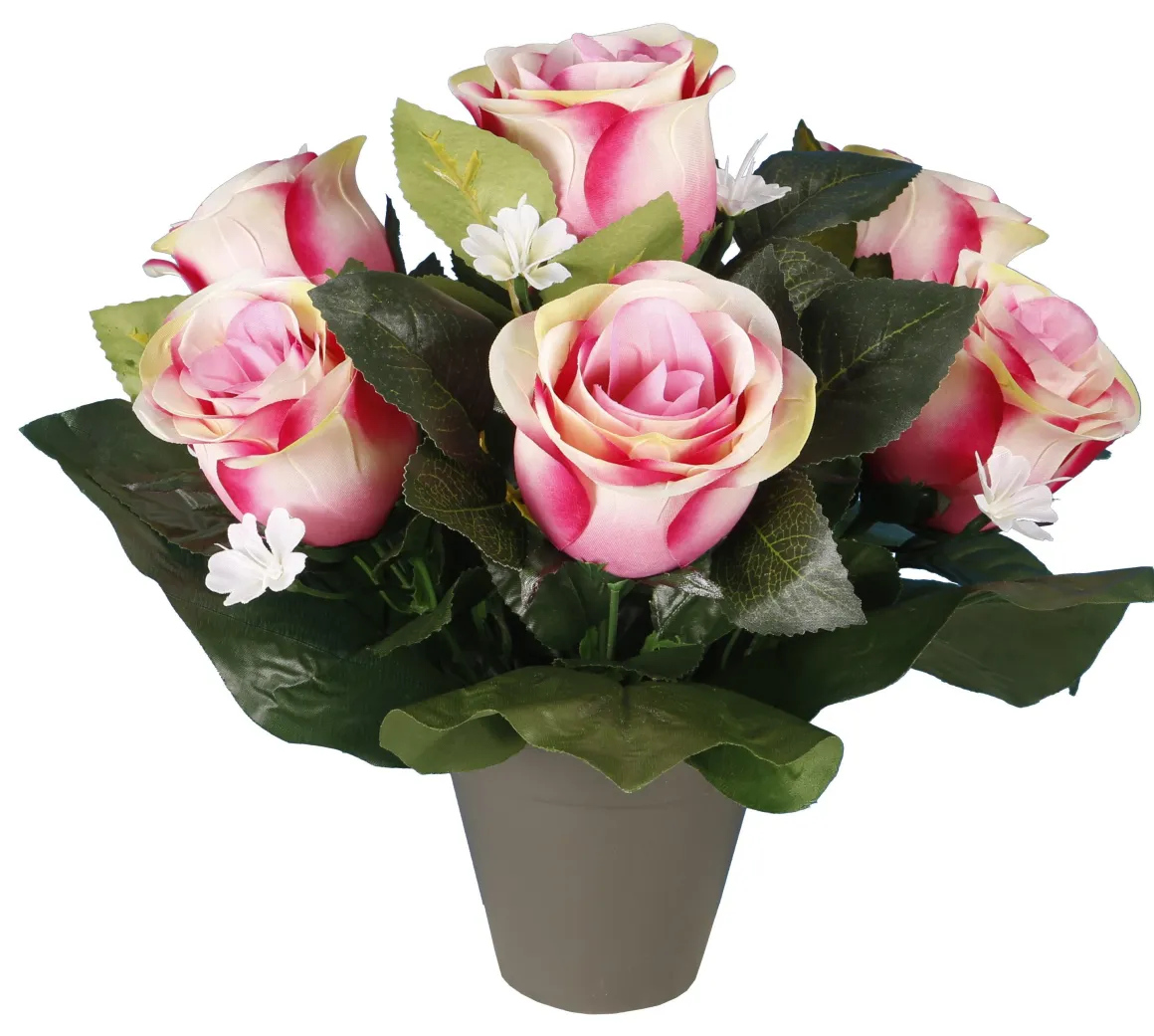POT BOUTONS DE ROSES 27CM