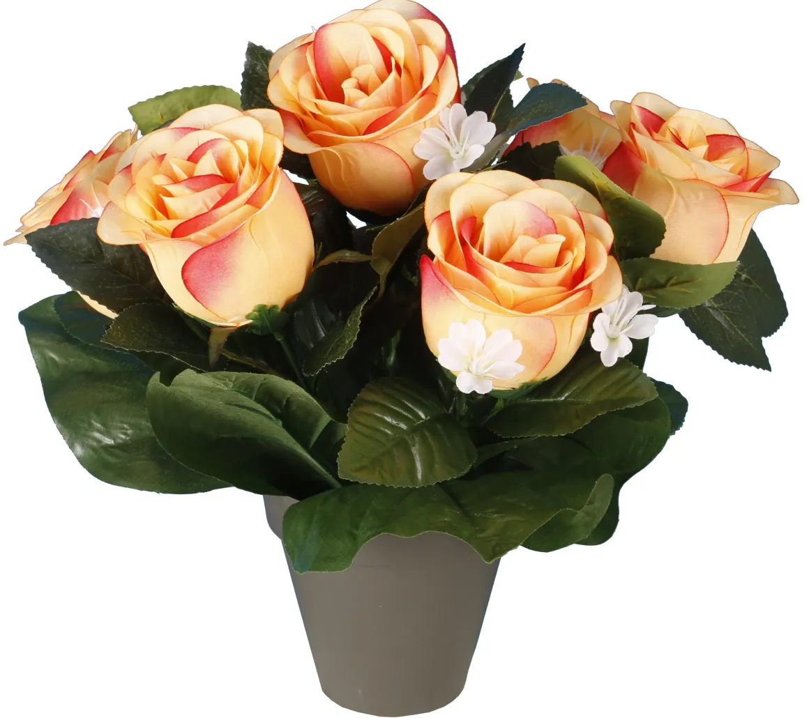 POT BOUTONS DE ROSES 27CM