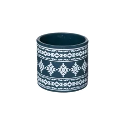 POT CIMENT HACIENDA TERRACOTTA OU BLEU D.8X7.5CM