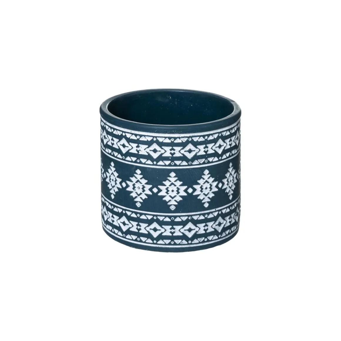 POT CIMENT HACIENDA TERRACOTTA OU BLEU D11 X10CM
