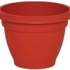POT FLEUR RESINE CAMPANE D 24 5CM ROUGE