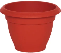 POT FLEUR RESINE CAMPANE D 24 5CM ROUGE