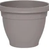 POT FLEUR RESINE CAMPANE D 39CM TAUPE