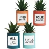 POT MESSAGE METAL COLORE SUCCULENTE H.17CM