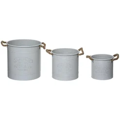 POT METAL HOUSE VERT OU BLANC D.30X30CM